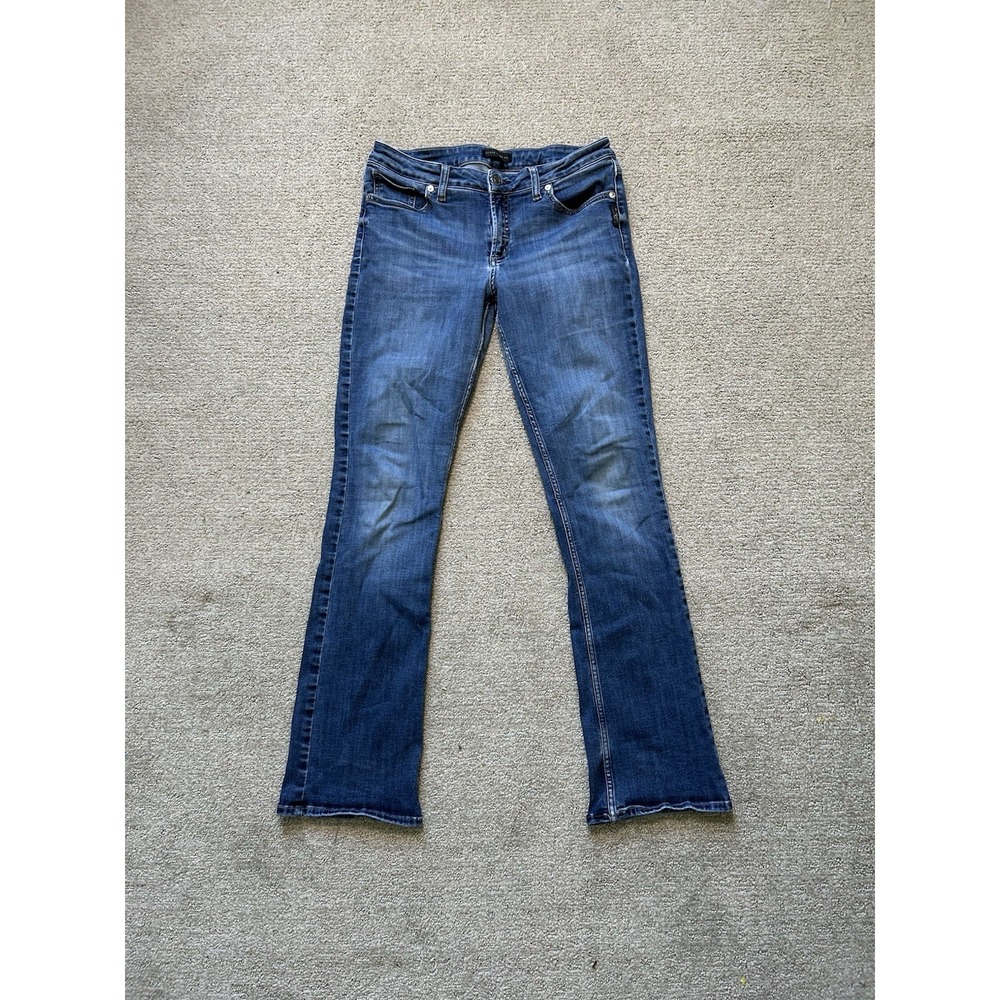 Silver Jeans Co Elyse Slim Boot Mid Rise Dark Wash Jeans Women's Size W28 L33